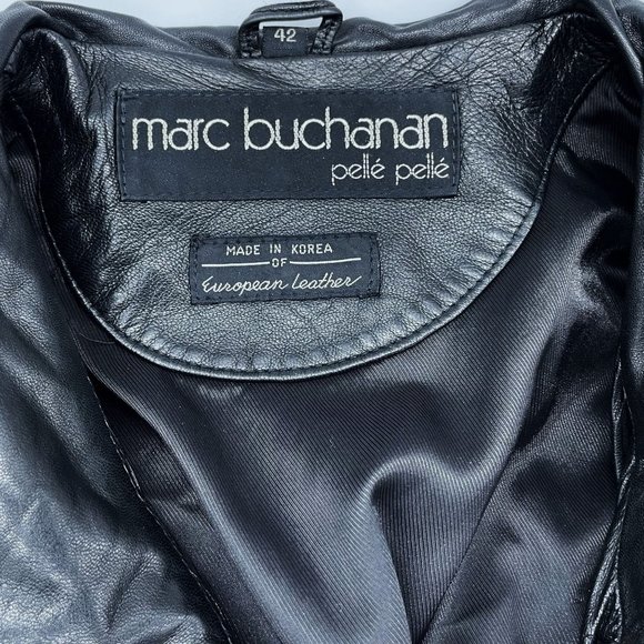Vtg Extremely Rare Marc Buchanan Pelle Leather/Seude Mens Size-42 Bomber Jacket - Picture 5 of 12